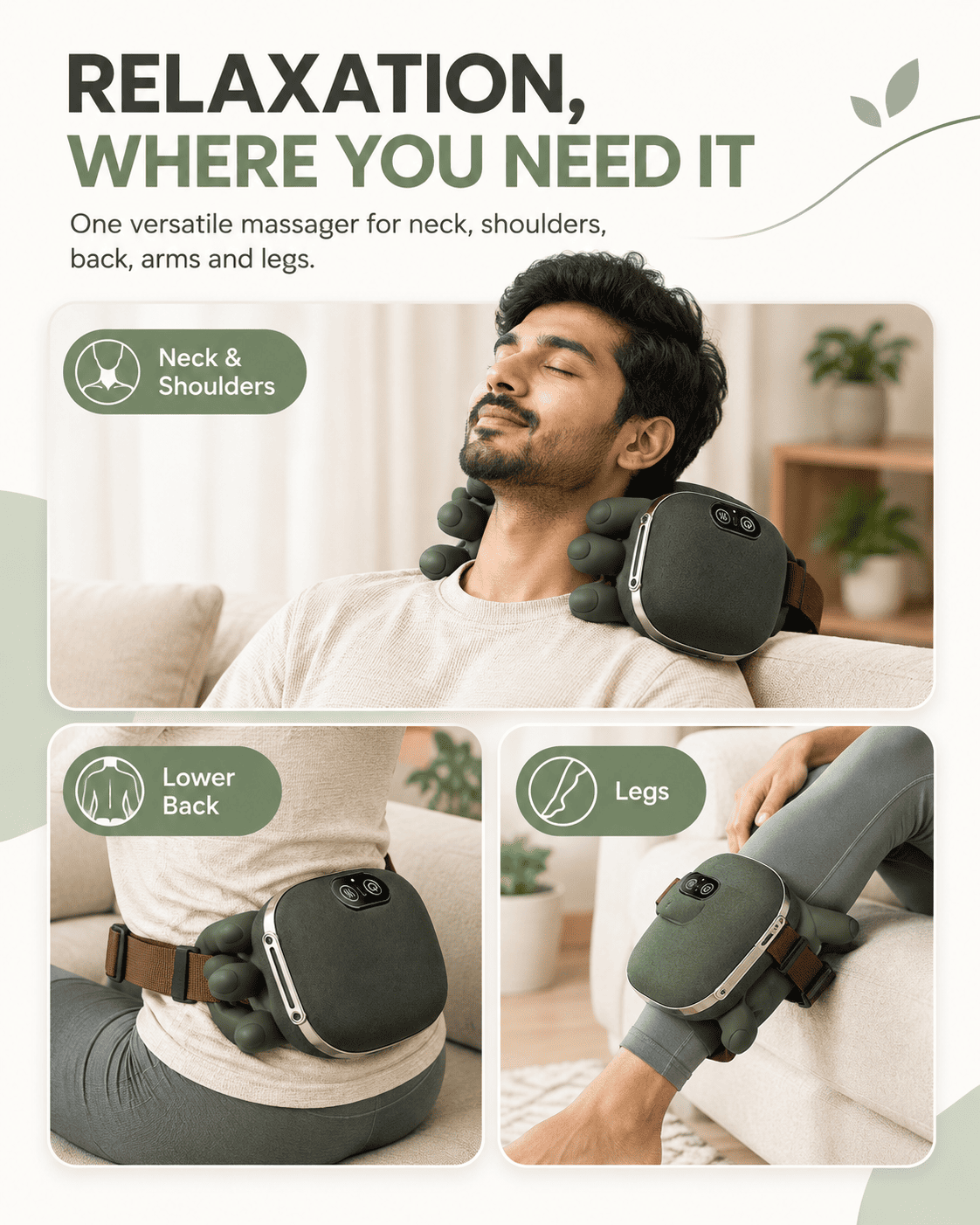4D Electric Neck & Shoulder Massager with Heat | ROOTESA