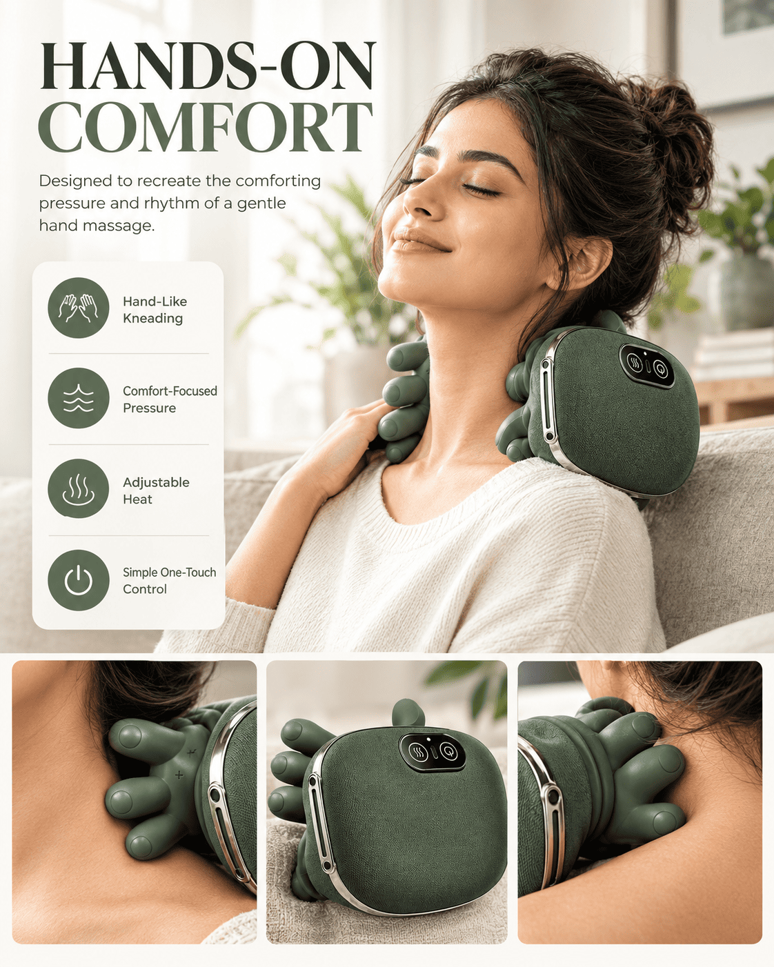 4D Electric Neck & Shoulder Massager with Heat | ROOTESA