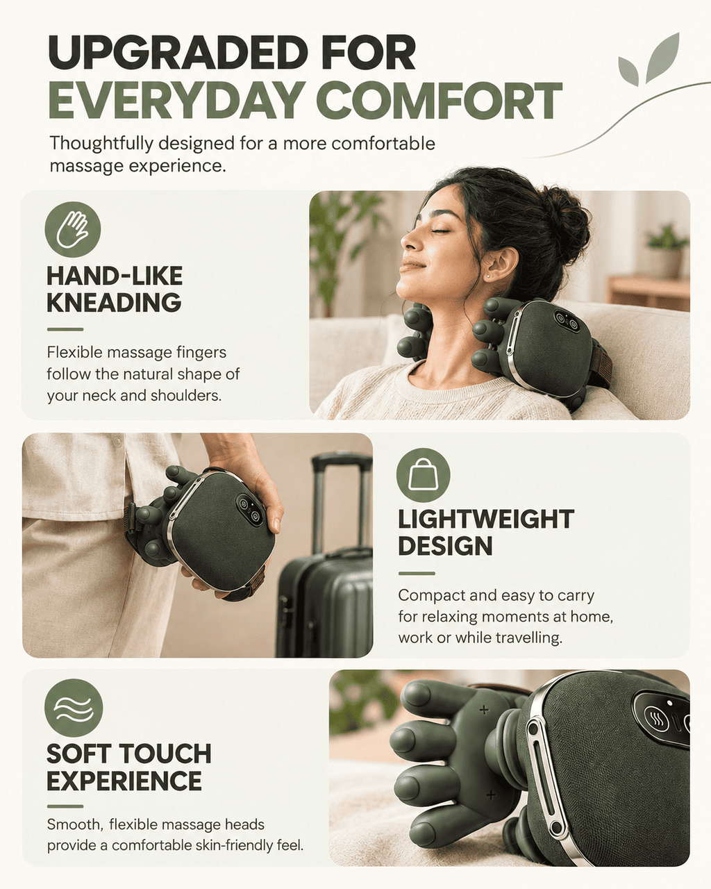 4D Electric Neck & Shoulder Massager with Heat | ROOTESA
